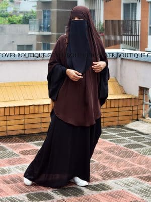 Zwairiya Khimar One Part (Coffee/Black)