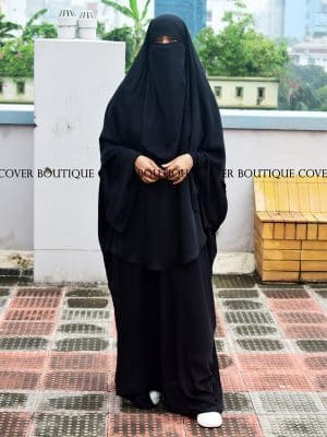 Zwairiya Khimar One Part (Black/Black)