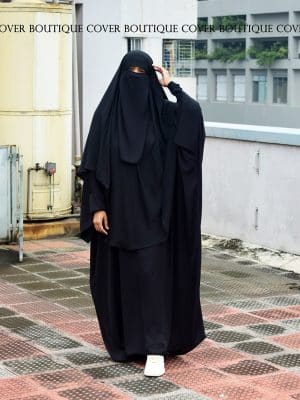 Zwairiya Khimar One Part (Black/Black)