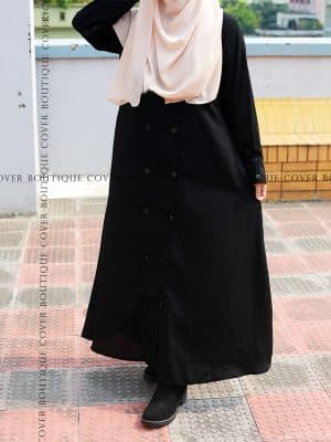 Trench Coat Abaya (Black)