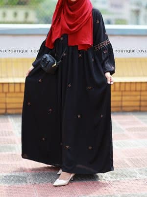 ZOYA GOWN (MAROON EMBROIDERY)