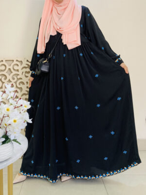 BLUE EMBROIDERY GOWN