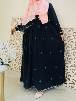 BLUE EMBROIDERY GOWN