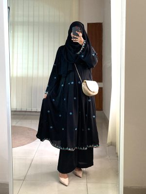 MALAIKA KURTI BLUE EMBROIDERY